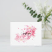 Rosa Kirschblüte danke Postkarte (Stehend Vorderseite)