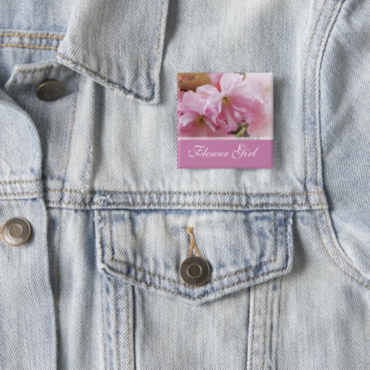 Rosa Kirschblüte Frühjahr Hochzeit Blume Mädchen Button (Beispiel)