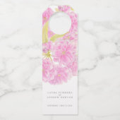 Rosa Kirschblüte Frühling Hochzeit Flaschenanhänger (Vorderseite)
