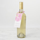 Rosa Kirschblüte Frühling Hochzeit Flaschenanhänger (Angewinkelt)