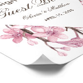 Rosa Kirschblüte. Gästebuchzeichen Poster (Ecke)