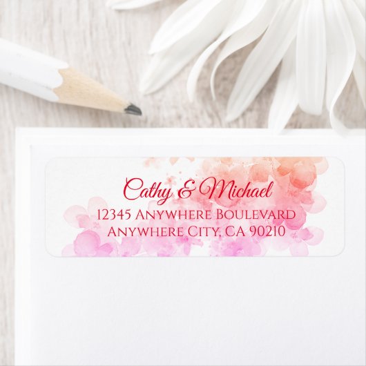 Rosa Kirschblüte Hochzeitsfeier Rücksendeadresse (Insitu)