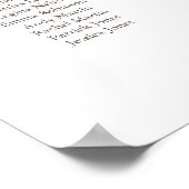 Rosa Kirschblüte. Hochzeitskartentabelle Poster (Ecke)