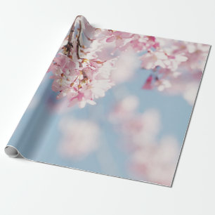 ROSA KIRSCHBLÜTE IN NAHAUFNAHME-FOTOGRAFIE GESCHENKPAPIER