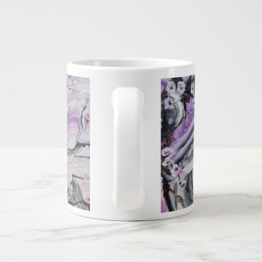 Rosa Kirschblüte Jumbo-Tasse (Rückseite)