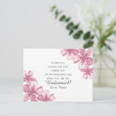 Rosa Kirschblüte. Junggesellinnenabschiede Postkarte (Stehend Vorderseite)