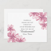 Rosa Kirschblüte. Junggesellinnenabschiede Postkarte (Vorne/Hinten)