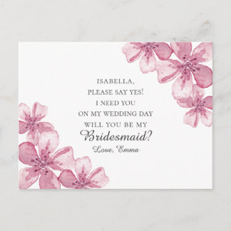 Rosa Kirschblüte. Junggesellinnenabschiede Postkarte