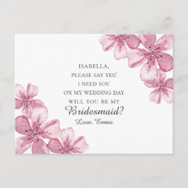 Rosa Kirschblüte. Junggesellinnenabschiede Postkarte