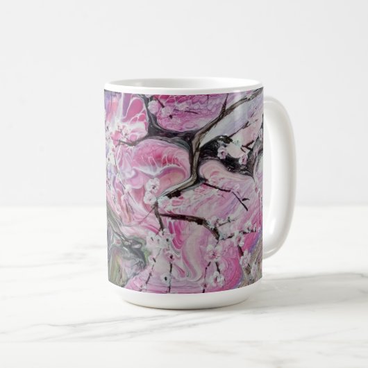 Rosa Kirschblüte Kaffeetasse (VorderseiteRechts)