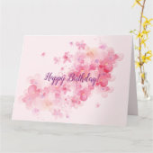 Rosa Kirschblüte Karte (Gelbe Blume)