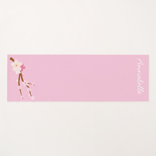 Rosa Kirschblüte lebendige energiereiche Kunst Yogamatte (Vorderseite (Horizontal))