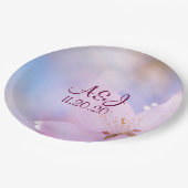 Rosa Kirschblüte Pappteller (Schrägansicht)