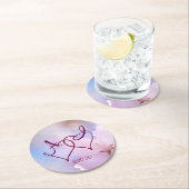 Rosa Kirschblüte Runder Pappuntersetzer (Vor Ort)