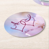 Rosa Kirschblüte Runder Pappuntersetzer (Angewinkelt)