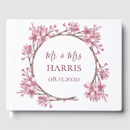 Rosa Kirschblüte /sakura. Blumenhochzeit im Frühja Gästebuch