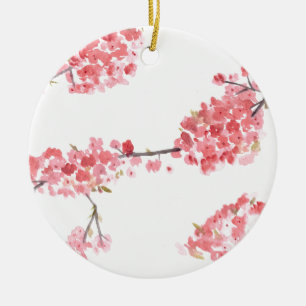 Rosa Kirschblüte Sakura Japan Aquarell Keramik Ornament