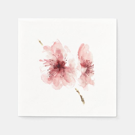 Rosa Kirschblüte weiß dekorative Papierservietten (Vorderseite)