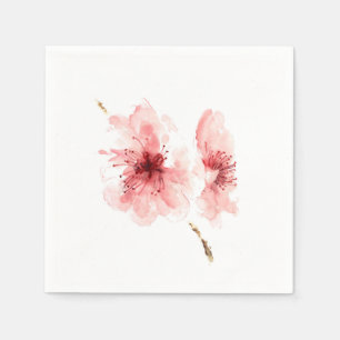 Rosa Kirschblüte weißes decorativ Papierserviett Serviette