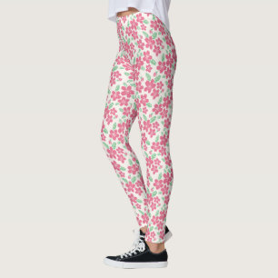 Rosa Kirschblütejapanisches Blumenyoga-laufende Leggings