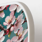 Rosa Kirschblüten Aquamariner Hintergrund Pickleball Schläger (Linke Seite)