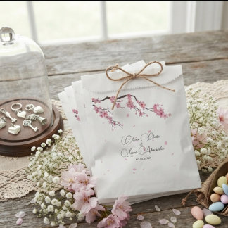 Rosa Kirschblüten-Aquarell-Sakura-Blumen Geschenktütchen