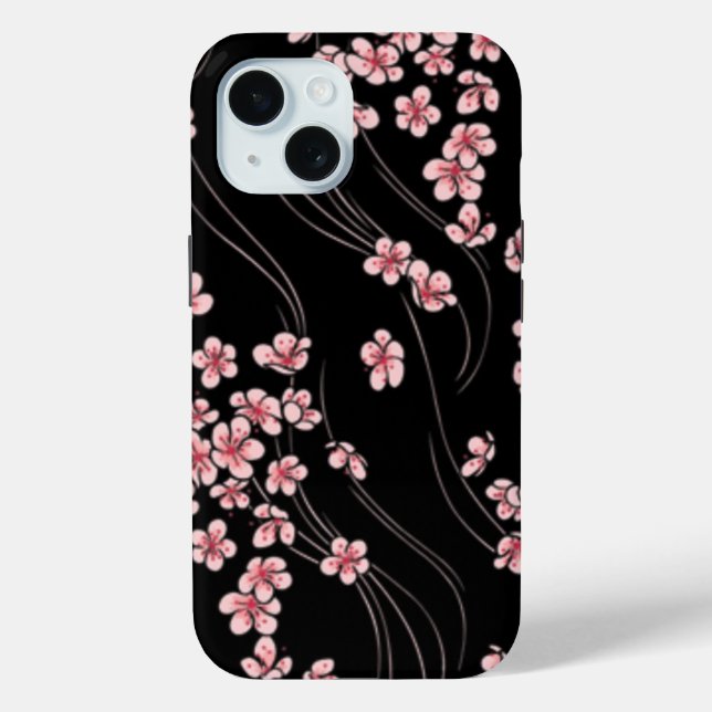 Rosa Kirschblüten auf dem Pad der Schwarzen Maus Case-Mate iPhone Hülle (Back)