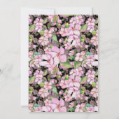 Rosa Kirschblüten auf der Einladung zur Schwarzen (Rückseite)