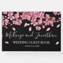 Rosa Kirschblüten auf der Schwarzen Hochzeit Gästebuch