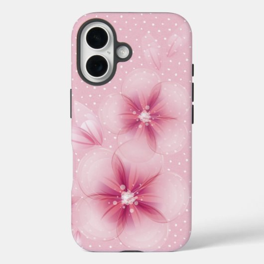 Rosa Kirschblüten auf Punkten Case-Mate iPhone Hülle (Rückseite)