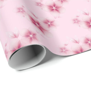 Rosa Kirschblüten auf Rosa Geschenkpapier