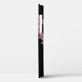 Rosa Kirschblüten auf schwarz Case-Mate iPhone Hülle (Rückseite / Links)