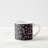 Rosa Kirschblüten auf Schwarz Espressotasse (Rechts)
