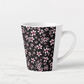 Rosa Kirschblüten auf Schwarz Milchtasse (Rechts)