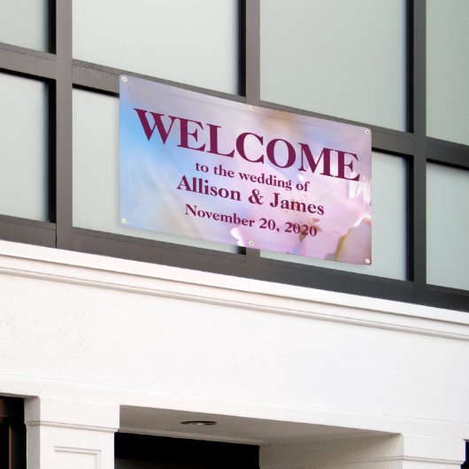 Rosa Kirschblüten Banner (Äußeres Gebäude)