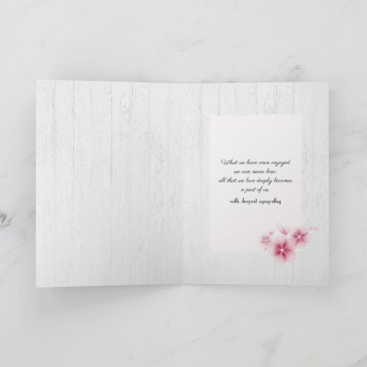 Rosa Kirschblüten Beileid Karte (Innenseite)