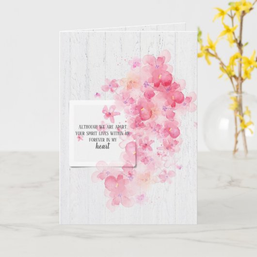 Rosa Kirschblüten Beileid Karte (Gelbe Blume)