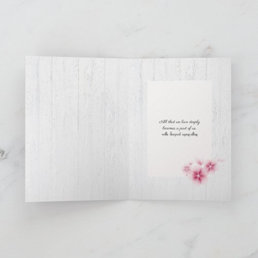 Rosa Kirschblüten Beileid Karte (Innenseite)