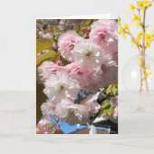 Rosa Kirschblüten blühen Karte (Gelbe Blume)