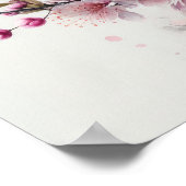Rosa Kirschblüten Blume Art Print Poster (Ecke)
