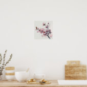Rosa Kirschblüten Blume Art Print Poster (Küche)