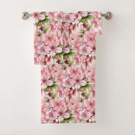 Rosa Kirschblüten Blume Blumenhandtuch Set (Insitu)