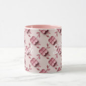 Rosa Kirschblüten Braun Rosa Combo Tasse (Zentrum)