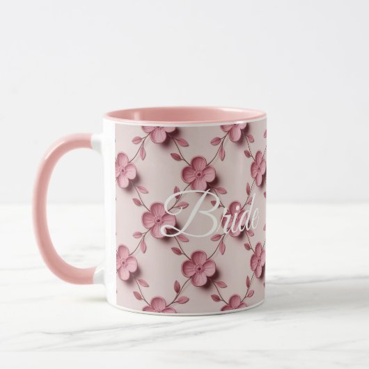 Rosa Kirschblüten Braun Rosa Combo Tasse (Links)