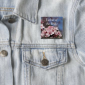 rosa Kirschblüten Brautvater Button (Beispiel)