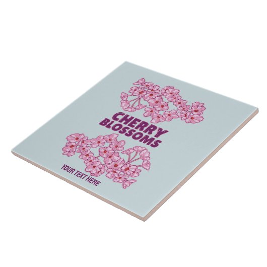 Rosa Kirschblüten Fliese (Seite)