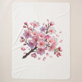 Rosa Kirschblüten Floral Fleece Wurfdecke Sherpadecke