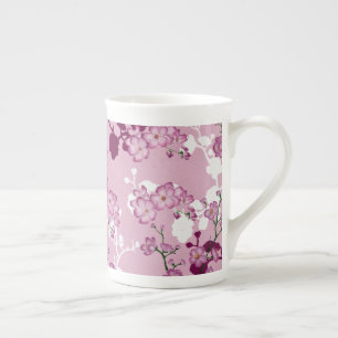 Rosa Kirschblüten - Florales Hochzeitsgeschenk Porzellantasse