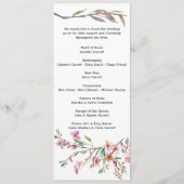 Rosa Kirschblüten Florales Hochzeitsprogramm Programm (Rückseite)