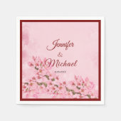 Rosa Kirschblüten Frühjahrssehen Serviette (Vorderseite)